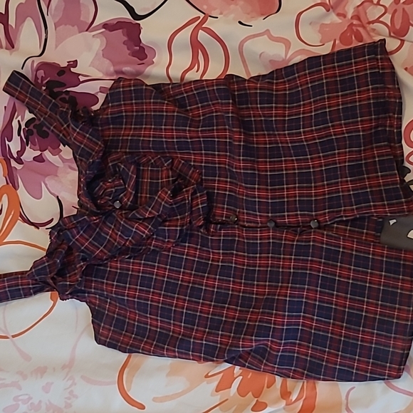 SOLD! Ralph Lauren Girl's Blue and Red Plaid Tank Top Shirt Size 8 - Picture 2 of 4